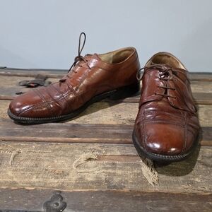 Vero Cuoio Brown Italian Leather Classics Derby Dress Shoes. 8.5